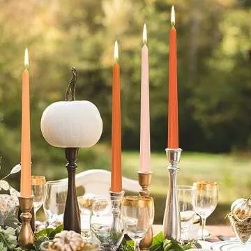 Scented Gradient Orange Taper Candles for Home Décor