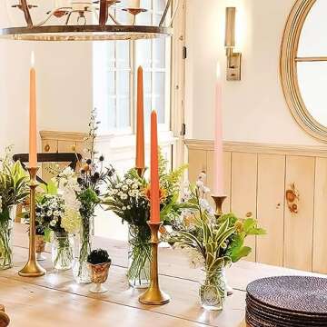 Taper Candle Stick Scented Candle Orange Gradient Color Candles Smokeless Wax Candlesticks Handmade Candles for Dinner Household Wedding Party Home Décor