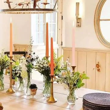 Scented Gradient Orange Taper Candles for Home Décor