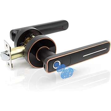 Geek Smart Fingerprint Door Lock, Smart Door Knob with Keypad, Biometric Door Lock, App Control, for Bedroom, Office, Apartment