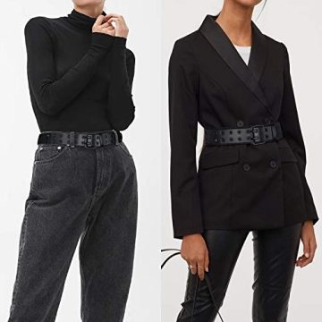 macoking Womens Belts for Jeans Stylish Punk Rock Accessory