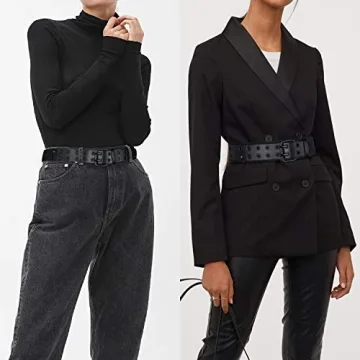 macoking Womens Belts for Jeans Stylish Punk Rock Accessory