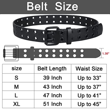 macoking Womens Belts for Jeans Stylish Punk Rock Accessory