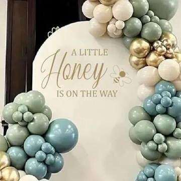 A Little Honey is on The Way Baby Shower Party Decal Sign,Gender Reveal Girl or Boy Baby Shower Decal Sign,Bee Baby Shower Sign Vinyl Decal,aby Shower Balloon Arch Decal (Honey Decal)