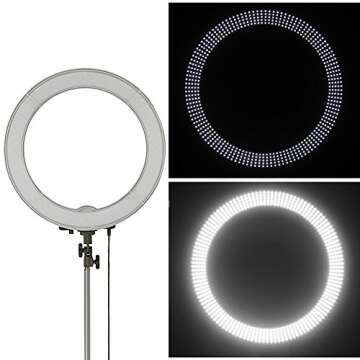 Neewer 18-Inch Ring Light, 55W Dimmable 5500K Light with 240 LEDs Color Filter, Soft Tube and Carrying Bag for YouTube, TikTok, Selfies and Photography, Compatible with Camera and Smartphones