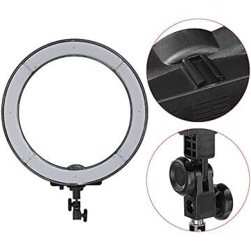 Neewer 18-Inch Ring Light, 55W Dimmable 5500K Light with 240 LEDs Color Filter, Soft Tube and Carrying Bag for YouTube, TikTok, Selfies and Photography, Compatible with Camera and Smartphones