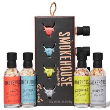 Smokehouse Gift Set by Thoughtfully, Vegan and Vegetarian Barbecue Rubs, Flavors Include Cajun, Cari...
