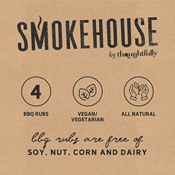 Smokehouse Gift Set by Thoughtfully, Vegan and Vegetarian Barbecue Rubs, Flavors Include Cajun, Caribbean, Memphis and Southwest, Set of 4
