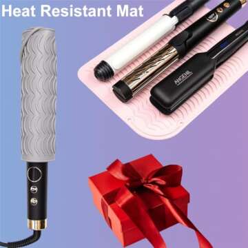 Double-layer Hair Tools Travel Bag with Heat Resistant Mat for Revlon One-Step Hair Dryer, Water Resistant Carrying Case for Shark Flexstyle and Dyson (Black)