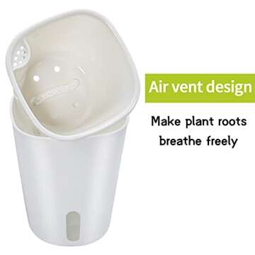 TCBWFY 4 Inch Self Watering Pots for Indoor Plants,8 Sets Self Watering Planter Pots with Visual Water Level Window and Multiple Vents,Self Watering Plant Pot for All House Plants,Flowers,Herbs