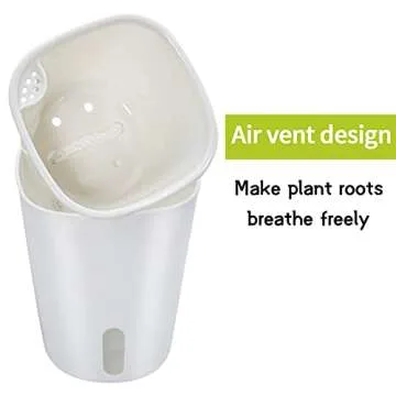 TCBWFY 4 Inch Self Watering Pots for Indoor Plants,8 Sets Self Watering Planter Pots with Visual Water Level Window and Multiple Vents,Self Watering Plant Pot for All House Plants,Flowers,Herbs