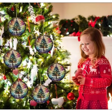 Stained Glass Christmas Tree Ornaments 2024