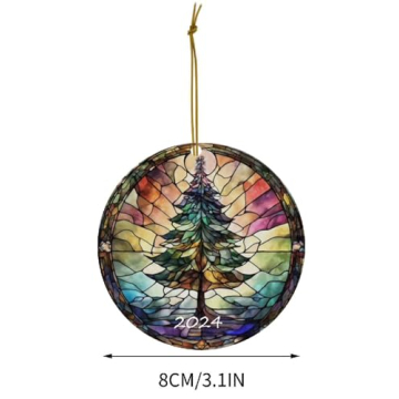 Stained Glass Christmas Tree Ornaments 2024