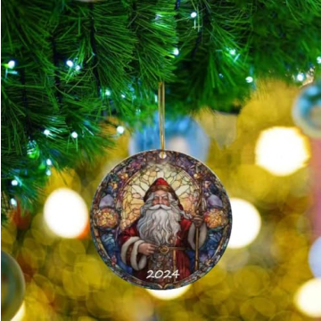 Stained Glass Christmas Tree Ornaments 2024