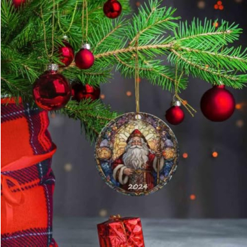 Stained Glass Christmas Tree Ornaments 2024