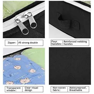 6 Pack Under Bed Storage Containers Organizer, Large Capacity Underbed Clothes Storage Bins, Bedroom Organization and Storage, Foldable Storage Bags for Clothes Pillow Blankets Bedding