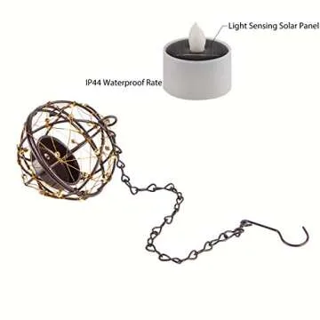 ZHONGXIN Solar Hanging Lanterns for Outdoor Decor - Set of 4