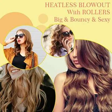 AFANSO Jumbo Size Hair Roller Sets, Self Grip, Salon Hair Dressing Curlers, 32 Pack (3 Inch Jumbo Plus, Jumbo, Large, Medium)