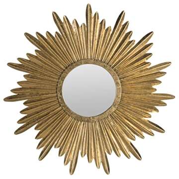 Safavieh Home Collection Josephine 33.5 x 33.5-inch Antique Gold Round Decorative Sunburst Mirror