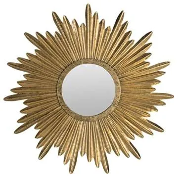 Safavieh Home Collection Josephine 33.5 x 33.5-inch Antique Gold Round Decorative Sunburst Mirror