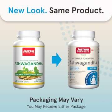 Jarrow Formulas® Ashwagandha Capsules, 300 mg Supplement Supports Normalized Resistance to Mental and Physical Stress, 120 Veggie Capsules, 60 Day Supply