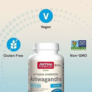 Jarrow Formulas® Ashwagandha Capsules, 300 mg Supplement Supports Normalized Resistance to Mental and Physical Stress, 120 Veggie Capsules, 60 Day Supply