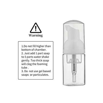 LONGWAY 3PCS Travel Size Foam Pump Bottle,Mini Empty Pump Bottle Dispenser(30ml,1 fl oz) (Clear)