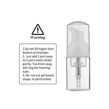 LONGWAY 3PCS Travel Size Foam Pump Bottle,Mini Empty Pump Bottle Dispenser(30ml,1 fl oz) (Clear)