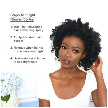 Spoolies Original Hair Curlers, Heatless Silicone Rollers with Mesh Bag Gift for Natural Hair, Hair Extensions plus Wigs, Made in USA, 15 Jumbo Size (Beachy Blue)