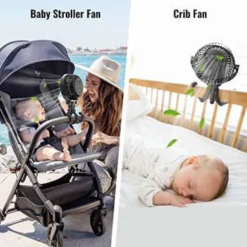 GetBreeze Stroller Fan with LED Lights - Portable & Rechargeable