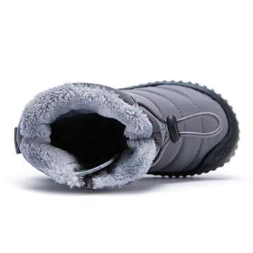 BMCiTYBM Baby Snow Boots Boys Girls Winter Infant Shoes Anti-Slip 6 9 12 18 24 Months Faux Fur Grey Size 18-24 Months Toddler