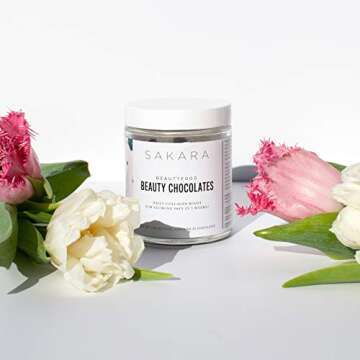 Sakara Beauty Chocolates - Plant Collagen Boost & Skin Rejuvenator, Gluten-Free, 30 Count