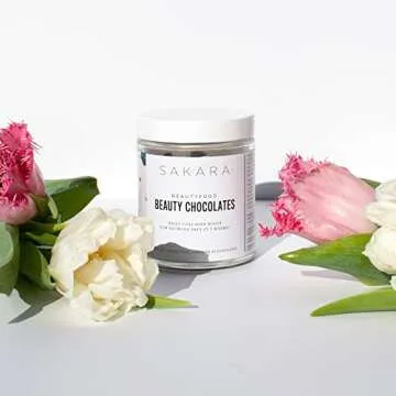 Sakara Beauty Chocolates - Plant Collagen Boost & Skin Rejuvenator, Gluten-Free, 30 Count