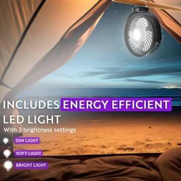 bubblebum Portable Fan, Rechargeable Travel Fan, Clip on Baby Stroller Fan for Bed, Car, Treadmill and Bike, Mini Portable Fan with 3 Speed and LED Light Settings plus 360° Rotation – Black