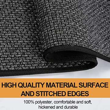 SUMLANS Kitchen Mat 1 PCS, Cushioned Non Slip Rugs for Kitchen Floor, Absorbent Runner Comfort Standing Mats Washable for Kitchen, Office, Home, 17.3"x30" (Black)