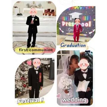 YuanLu Boys Suit with Blazer Dress Pants Vest Shirt and Tie Kids Suits for Wedding Outfits Size 3T Black