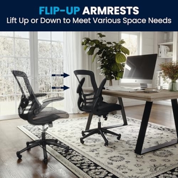 Ergonomic Mesh Desk Chair Adjustable Height Flip-Up Armrests
