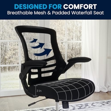 Ergonomic Mesh Desk Chair Adjustable Height Flip-Up Armrests