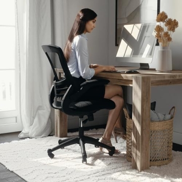 Ergonomic Mesh Desk Chair Adjustable Height Flip-Up Armrests