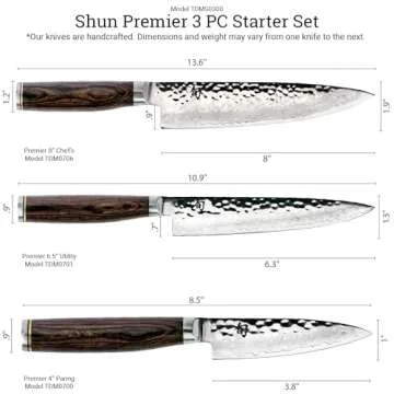 Shun Premier 3 Piece Knife Set - Handcrafted Japanese Knives