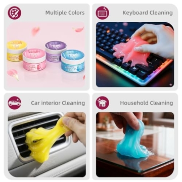 Car Cleaning Gel Reusable 4Pack - Effective Dust Remover for Auto Interiors, 400g