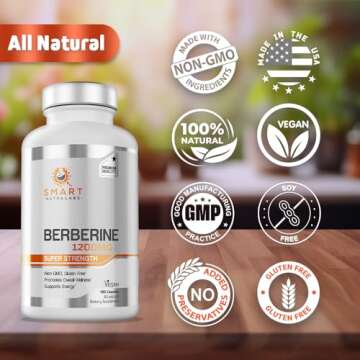 Premium Berberine HCL 1200mg Capsules - Vegan & Non-GMO