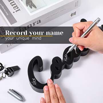 Yalikop 3 Pcs 2025 Coach Gifts Coach Wood Sign Coach Pen Whistles with Lanyard Coach Whistle Wooden Letters Sign for Graduation Gift Men Women Referees Sports Office Sports Decorations(Black Sign)