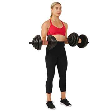 Sunny Health & Fitness Exercise Vinyl 40 Lb Dumbbell Set Hand Weights for Strength Training, Weight ...