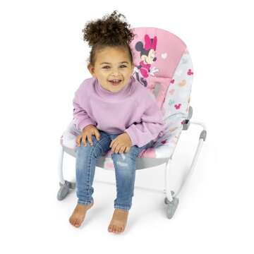 Bright Starts Disney Baby MINNIE MOUSE Infant to Toddler Rocker & Seat with Vibrations and Removable...