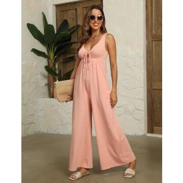 Trendy Women’s Summer Jumpsuit with Pockets - IQSQSQ