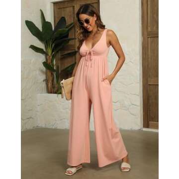 Trendy Women’s Summer Jumpsuit with Pockets - IQSQSQ