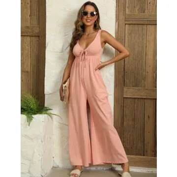 Trendy Women’s Summer Jumpsuit with Pockets - IQSQSQ