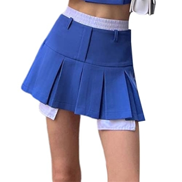 Women Girls Mini Pleated Skirt Sexy Y2K High Waist Golf Tennis Skater A-line Skirt School Uniform Dr...