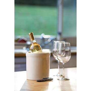 American Mug Pottery Ceramic Utensil Crock Utensil Holder, Made in USA, White